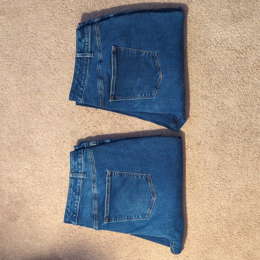 LOT OF 2 Talbots 18W Everyday Relaxed Jean Stretch Faded Denim Blue Jeans